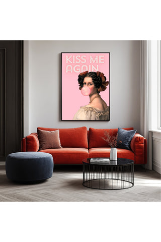 Kiss Me Again Wall Art Print — Romantic Love Quote Poster