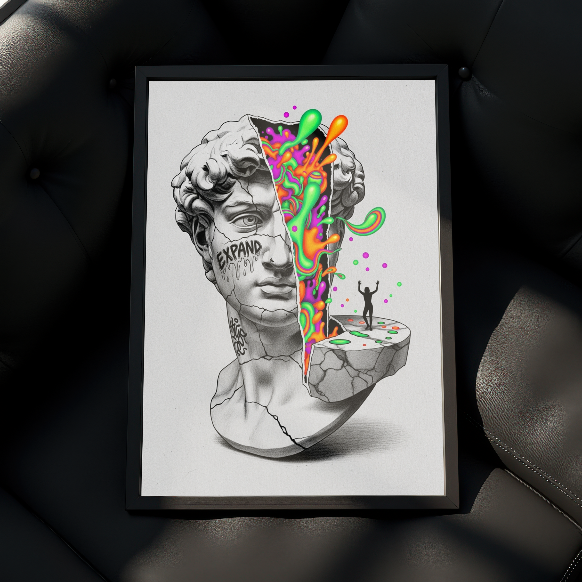 Expand Pop Art — Surreal David Bust Wall Art Print