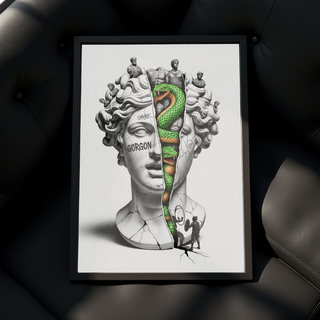 Gorgon Medusa — Surreal Apollo Bust Wall Art Print