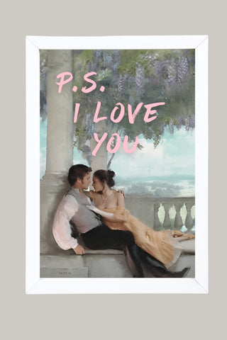 P.S. I Love You Wall Art Print — Romantic Love Letter Quote Poster