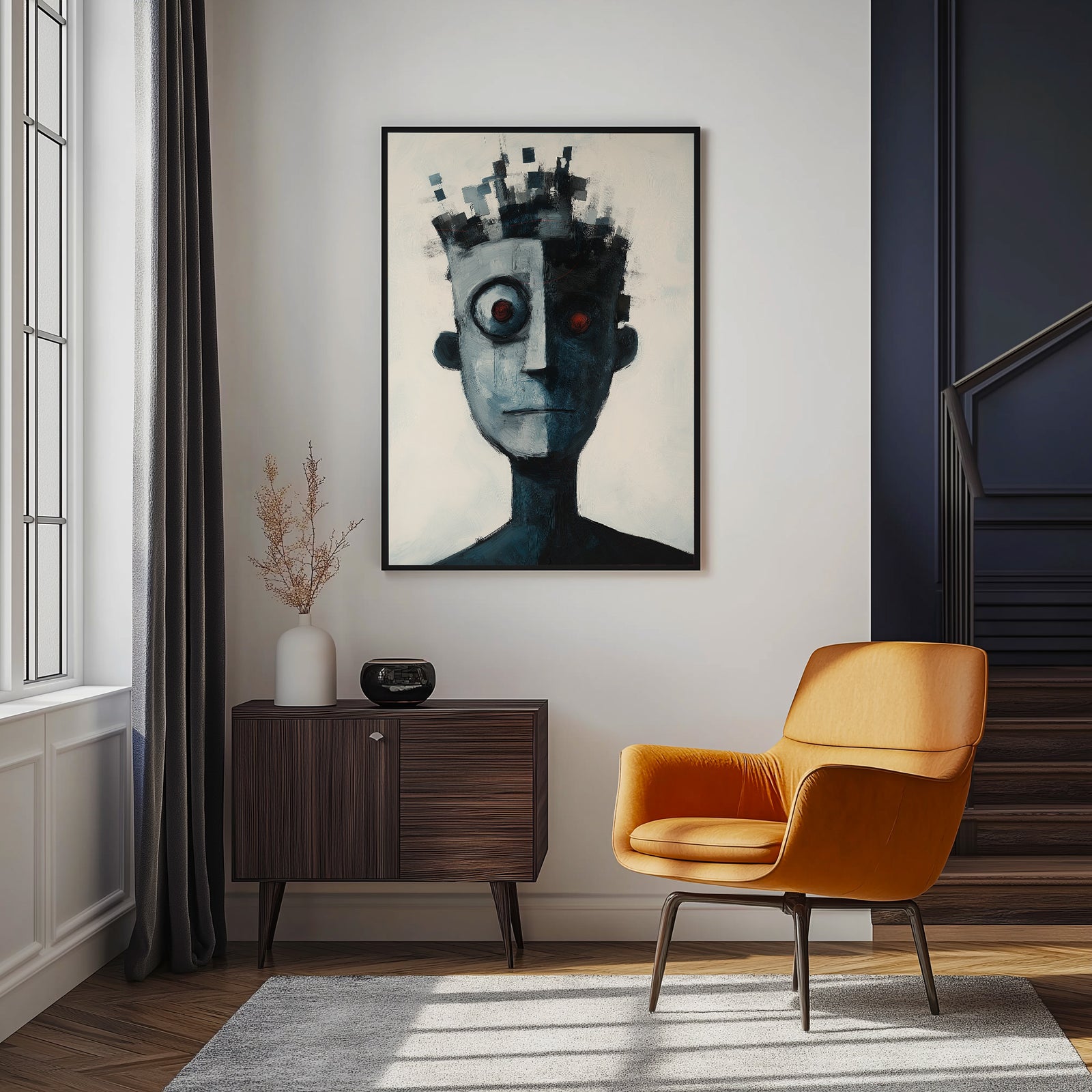 Lost Algorithm Wall Art Print — Digital Age Surreal Portrait Poster