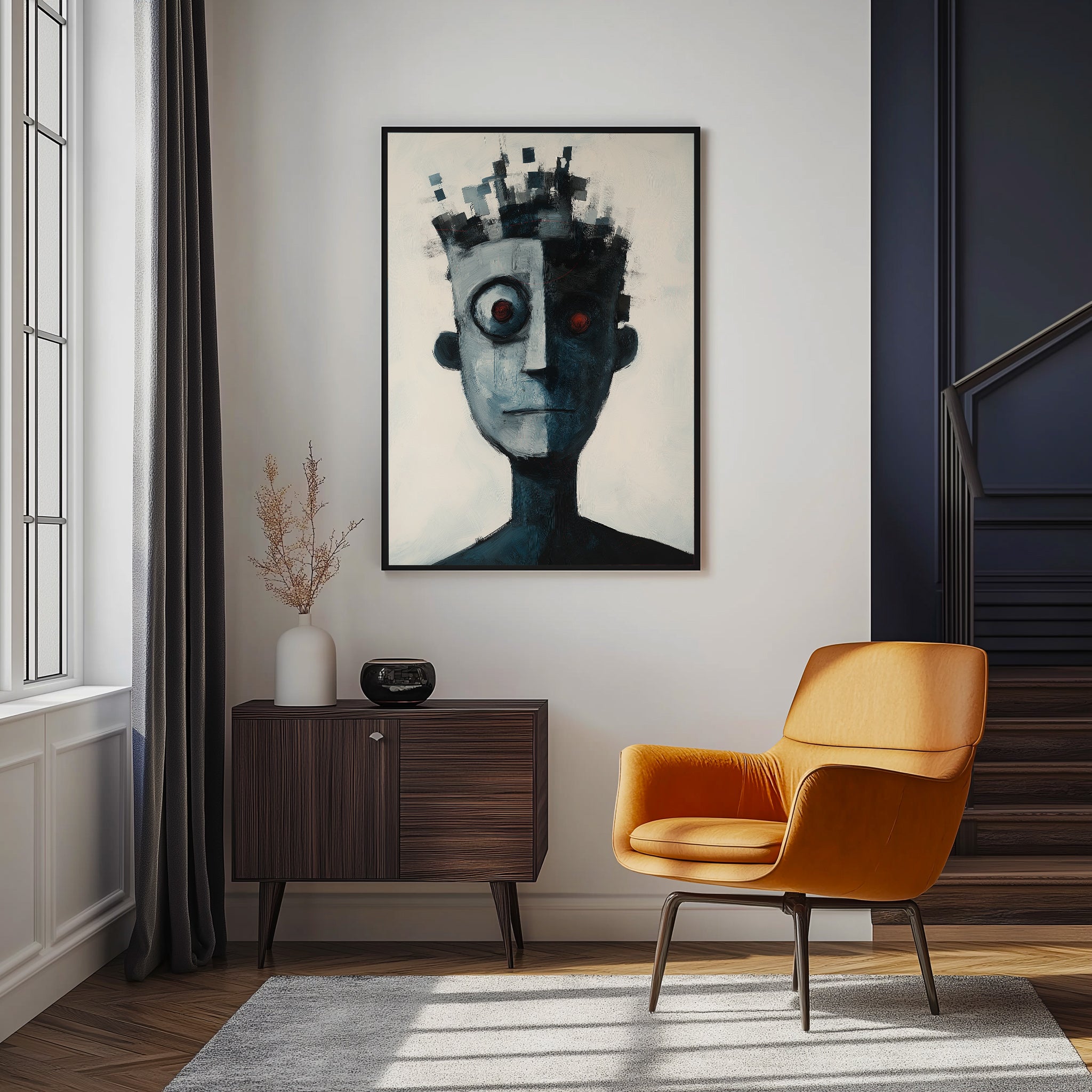 Lost Algorithm Wall Art Print — Digital Age Surreal Portrait Poster