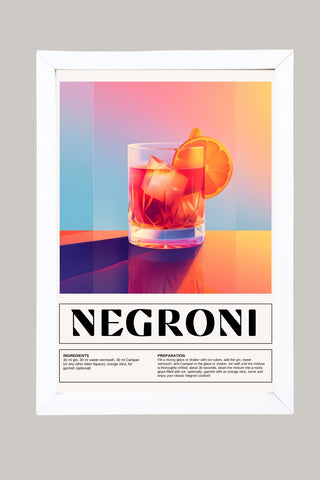 Negroni Wall Art Print — Italian Classic Cocktail Poster