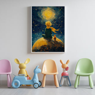 Little Prince Wall Art Print — Antoine de Saint-Exupéry Tribute Poster