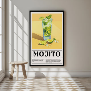 The Mojito Wall Art Print — Classic Cuban Rum Cocktail Poster