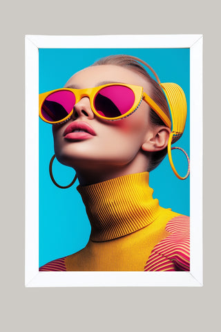 Futuristic Diva Wall Art Print — Bold Pop Portrait Poster