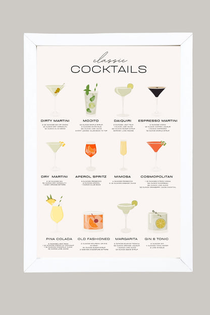 Classic Cocktails –  Tablo Boyutlarında ve Yüksek Kaliteli Poster