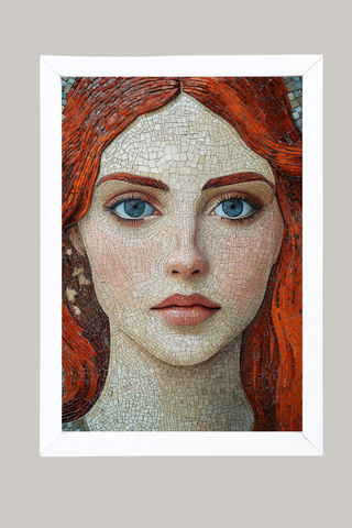 Stone and Stare Wall Art Print — Mosaic Portrait Poster