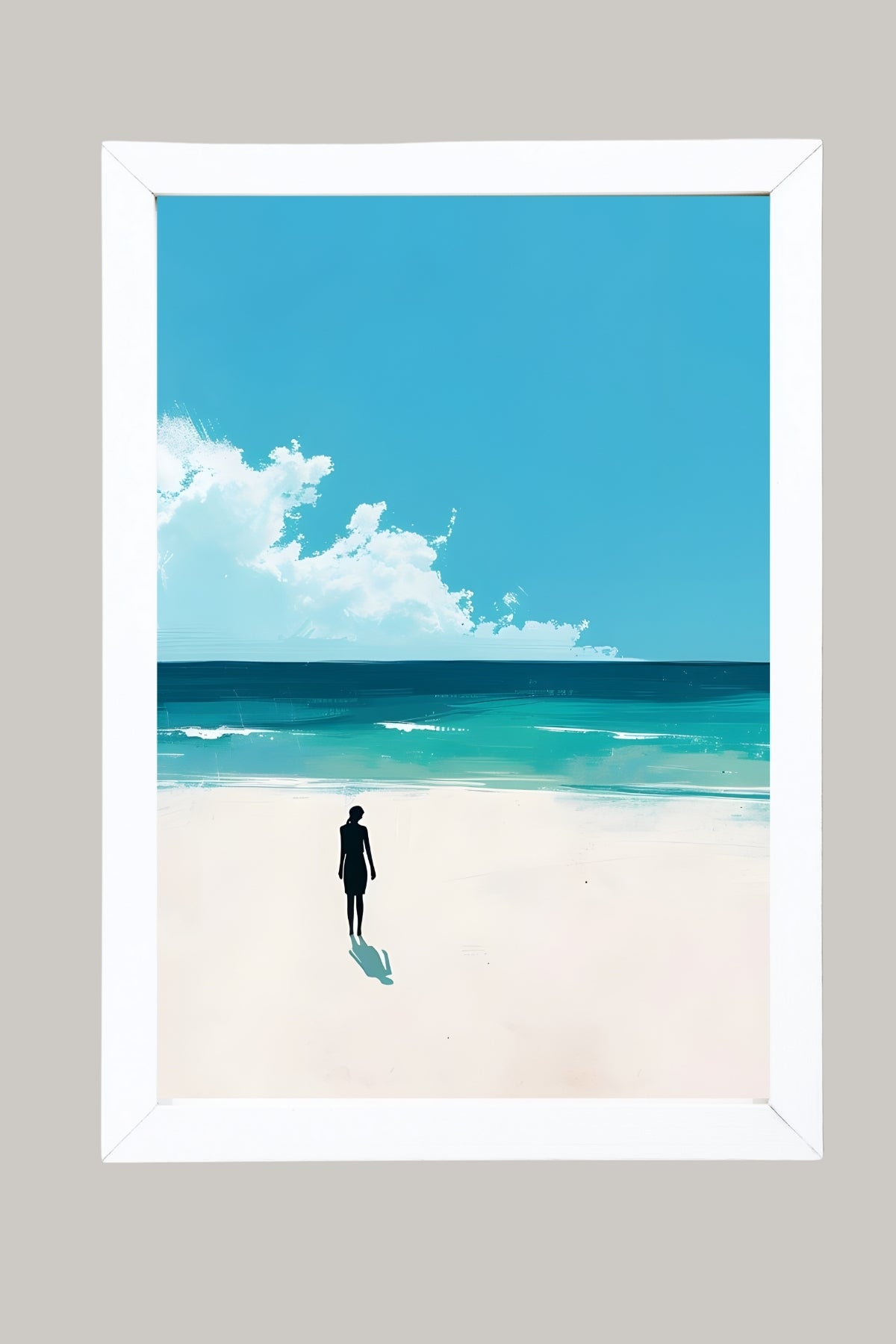 Waves Alone Wall Art Print — Peaceful Ocean Solitude Poster