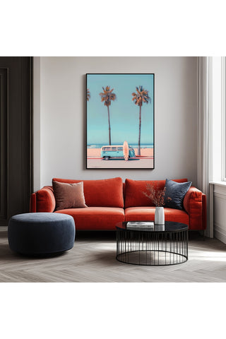 Surf & Chill Wall Art Print — Coastal Surf Lifestyle Poster