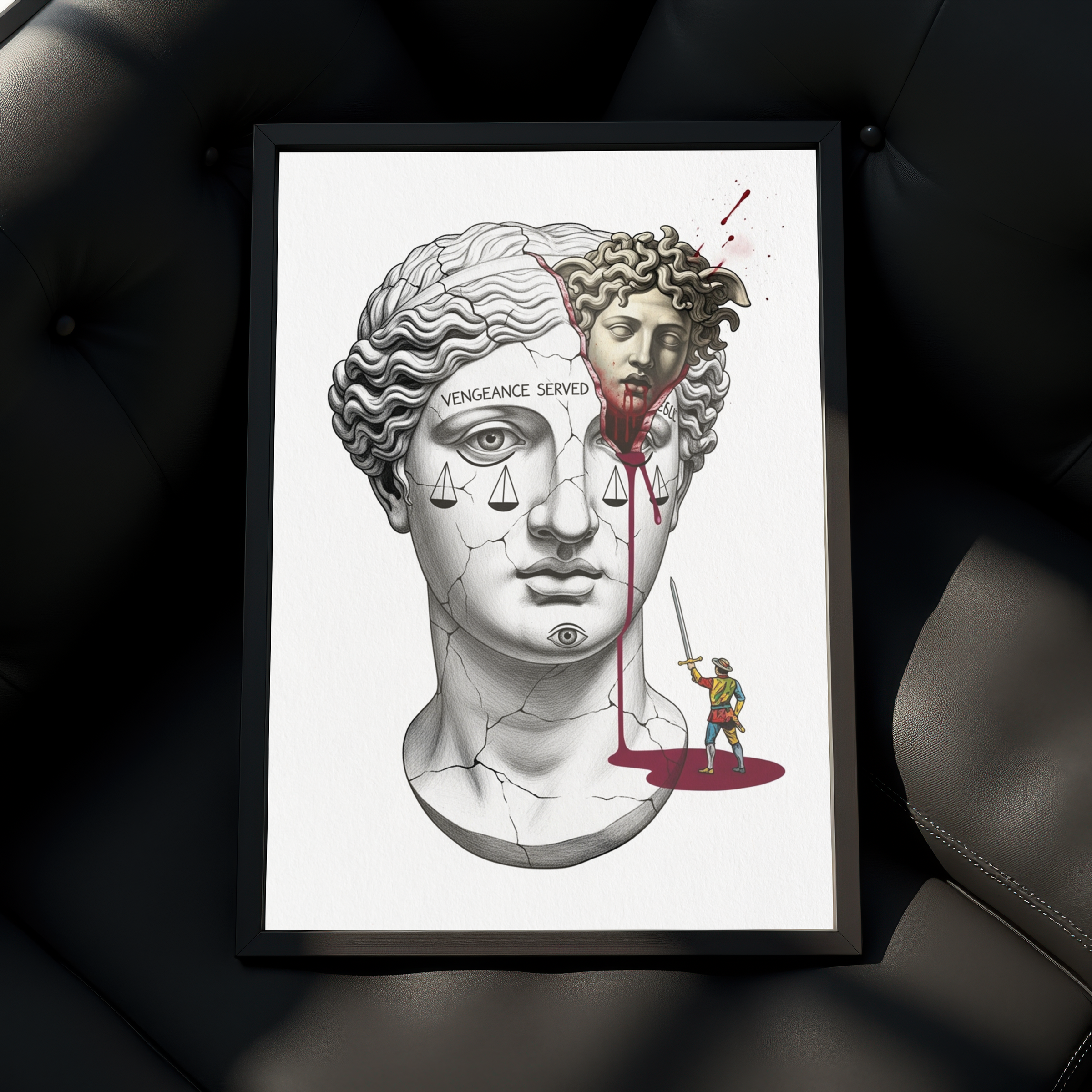 Vengeance Served Medusa — Surreal Greek Mythology Wall Art Print