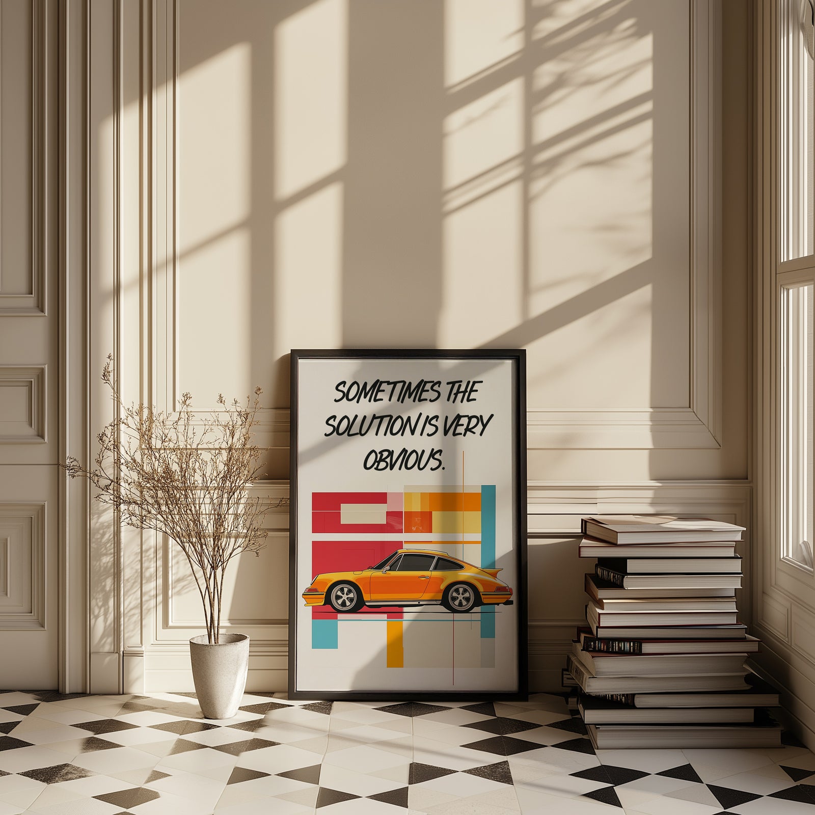 The Solution Porsche Wall Art Print — Iconic Car Silhouette Poster