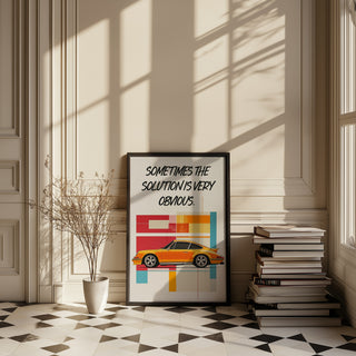 The Solution Porsche Wall Art Print — Iconic Car Silhouette Poster