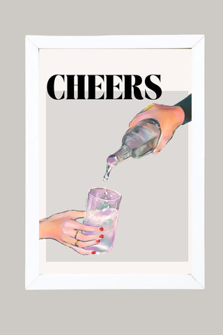 Cheers Wall Art Print — Toast & Celebration Poster