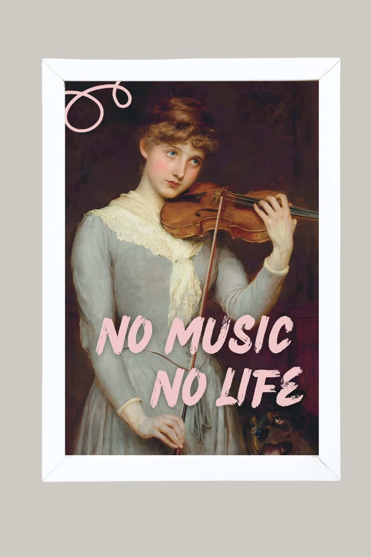 No Music No Life Wall Art Print — Music Lover Quote Poster
