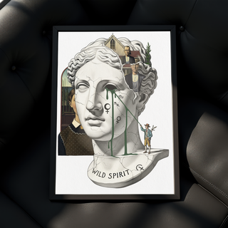 Wild Spirit American Gothic — Surreal Grant Wood Wall Art Print