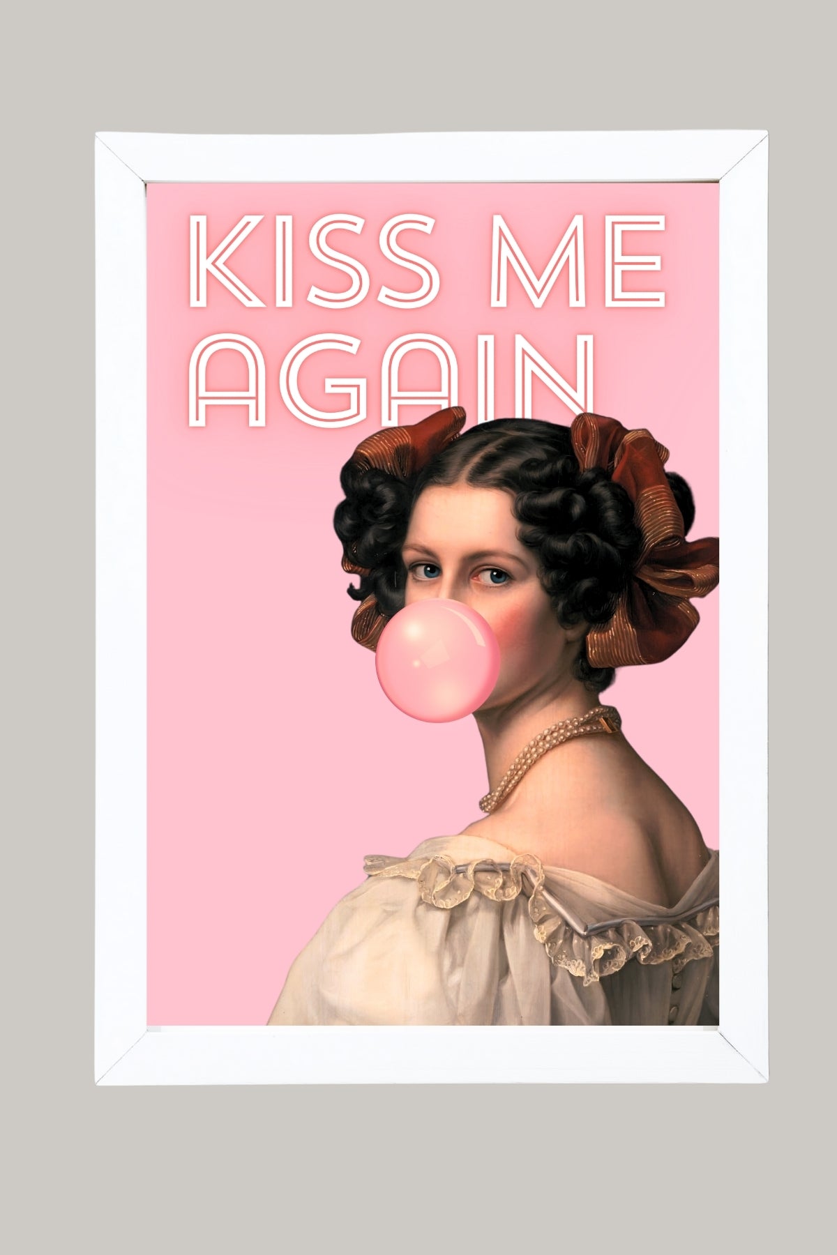 Kiss Me Again Wall Art Print — Romantic Love Quote Poster
