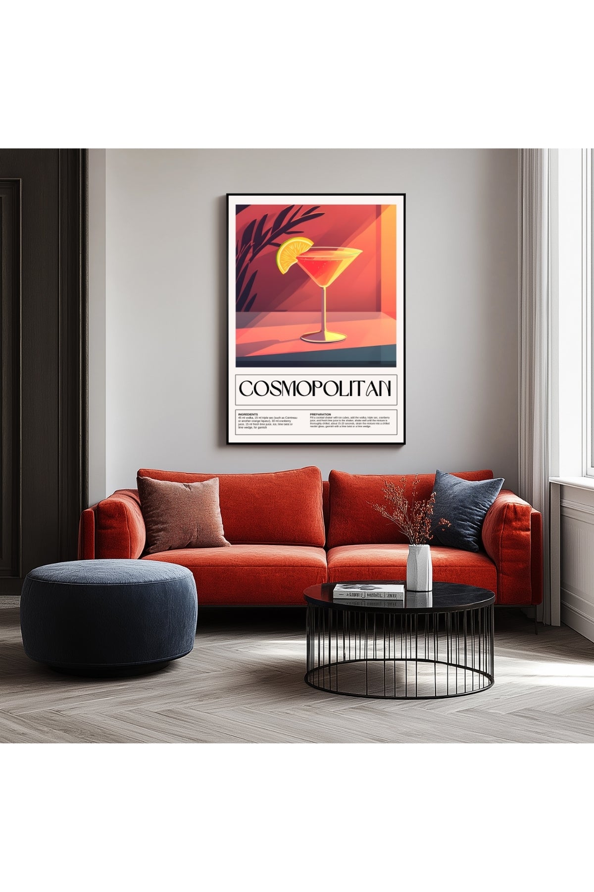 Cosmopolitan Wall Art Print — Pink Cocktail Poster