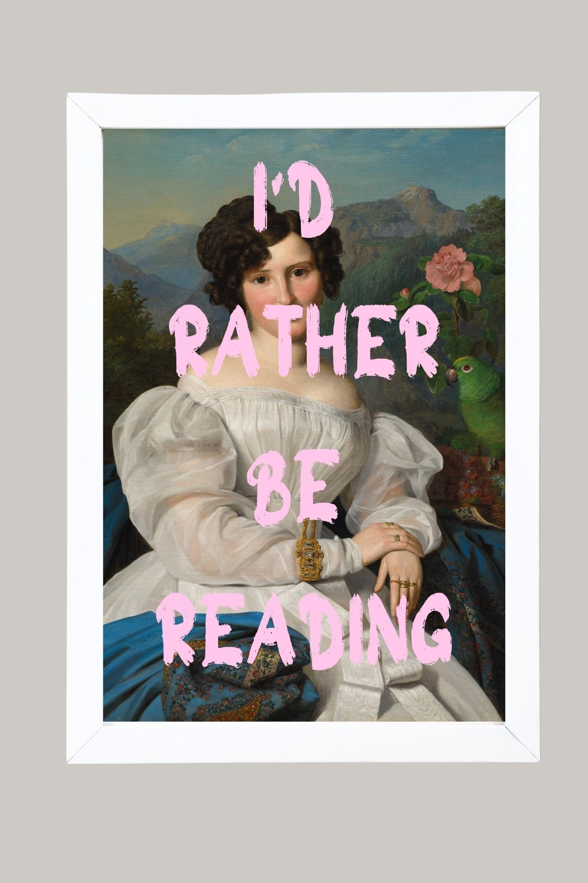 I'd Rather Be Reading Wall Art Print — Book Lover Quote Poster