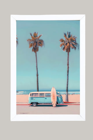 Surf & Chill Wall Art Print — Coastal Surf Lifestyle Poster