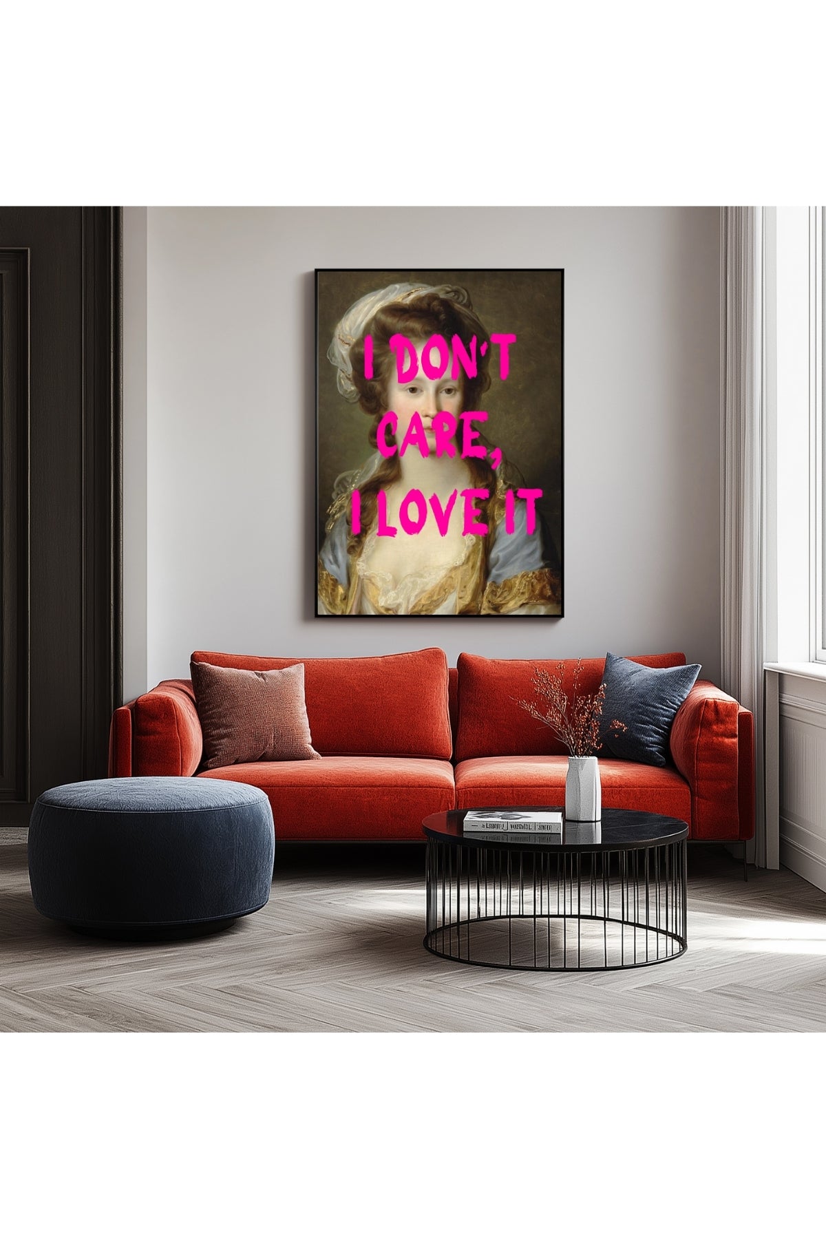 I Don't Care Wall Art Print — Cool Sarcastic Quote Poster