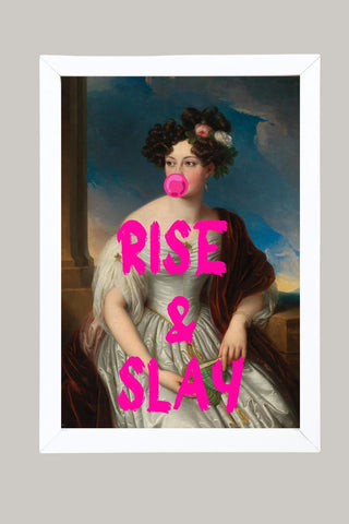 Rise & Slay Wall Art Print — Morning Motivation Quote Poster