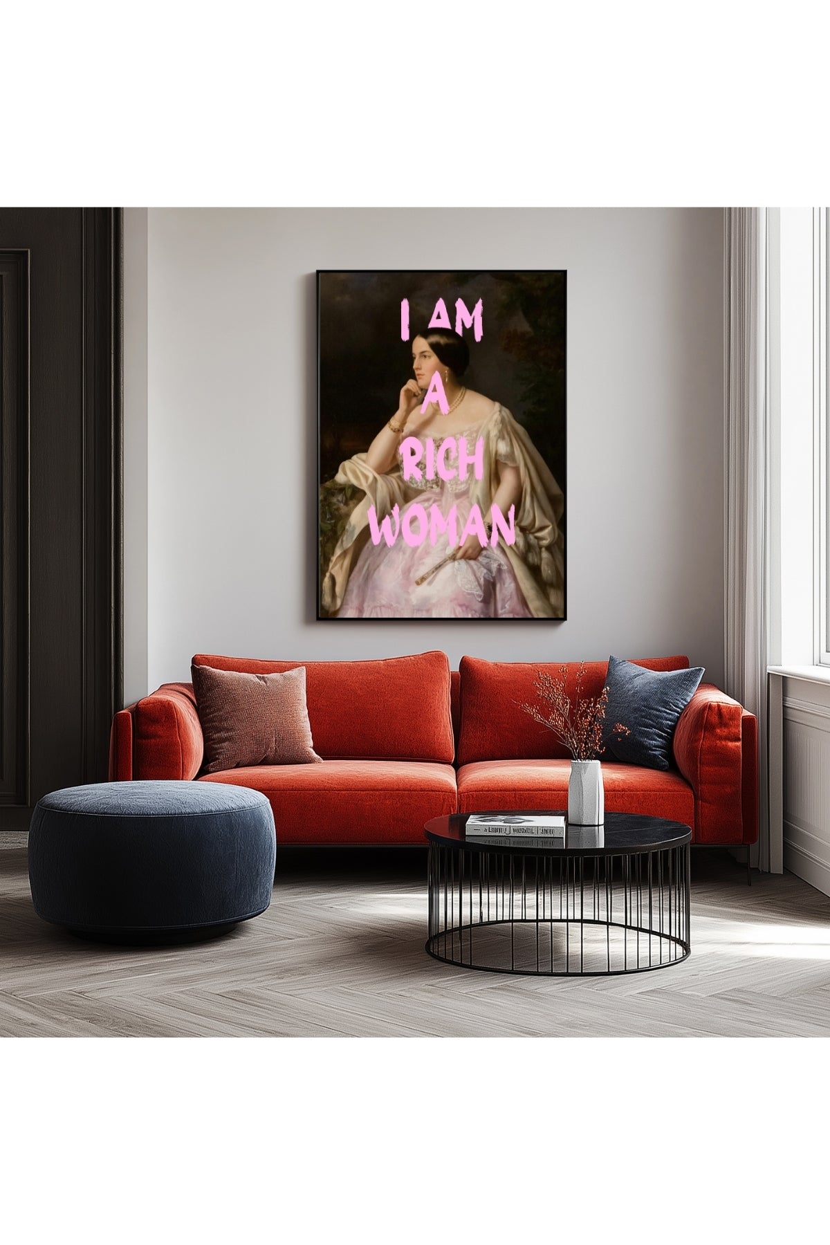 I Am Rich Woman Wall Art Print — Abundance Manifestation Quote Poster