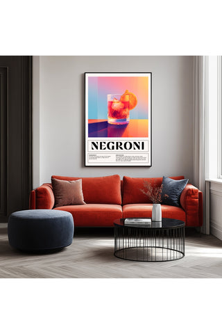 Negroni Wall Art Print — Italian Classic Cocktail Poster