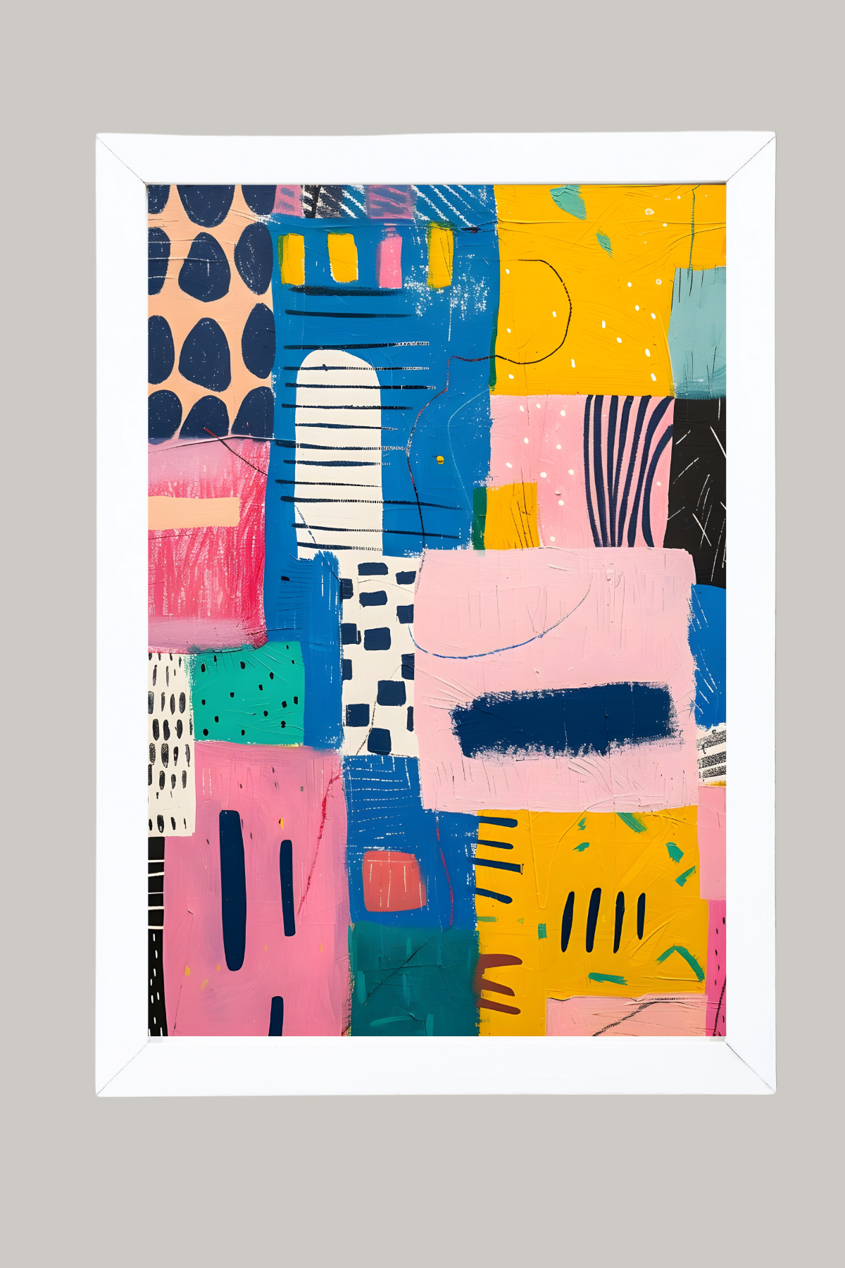 Vibrant Collage Wall Art Print — Bold Mixed Media Poster