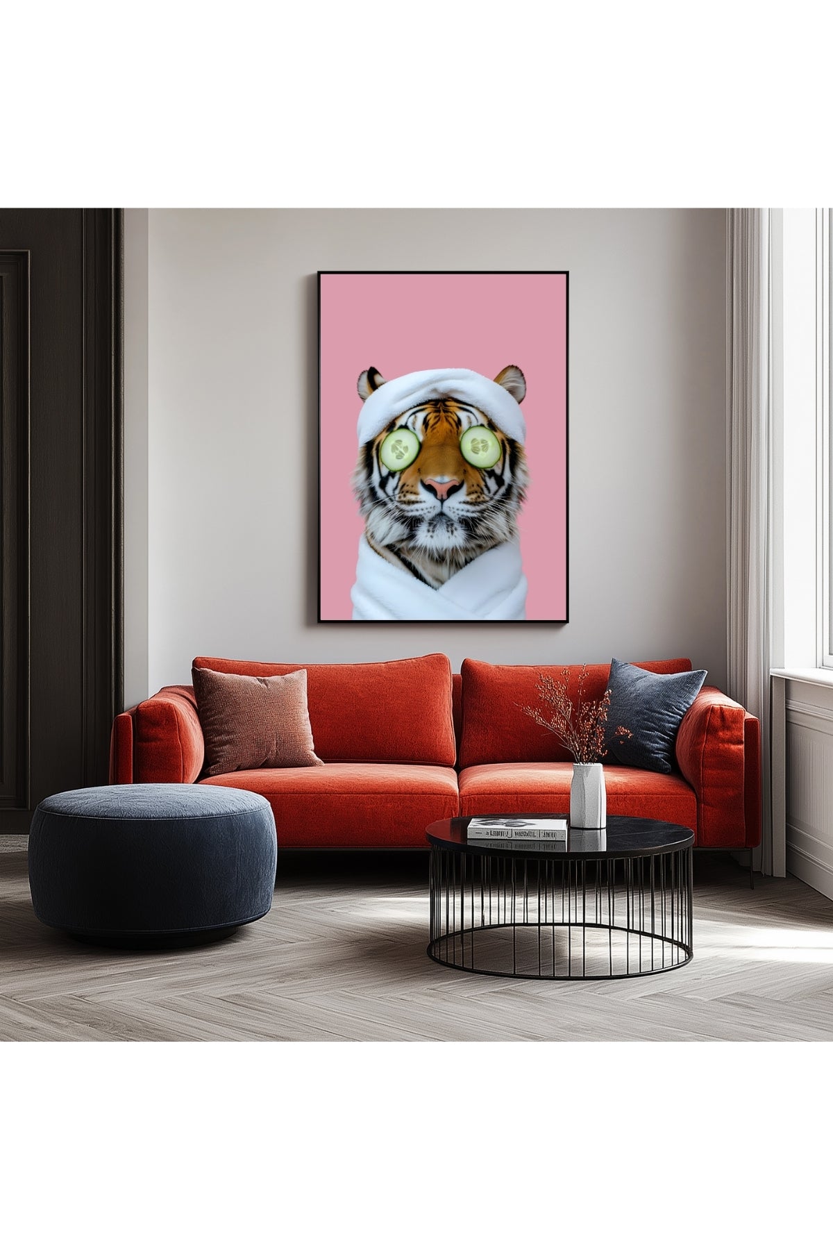 Tiger Retreat Wall Art Print — Bold Animal Portrait Poster