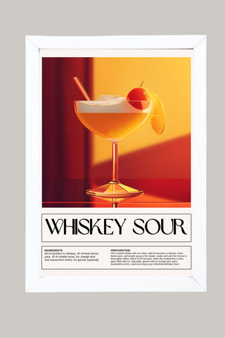 Whiskey Sour Wall Art Print — Classic Bourbon Cocktail Poster