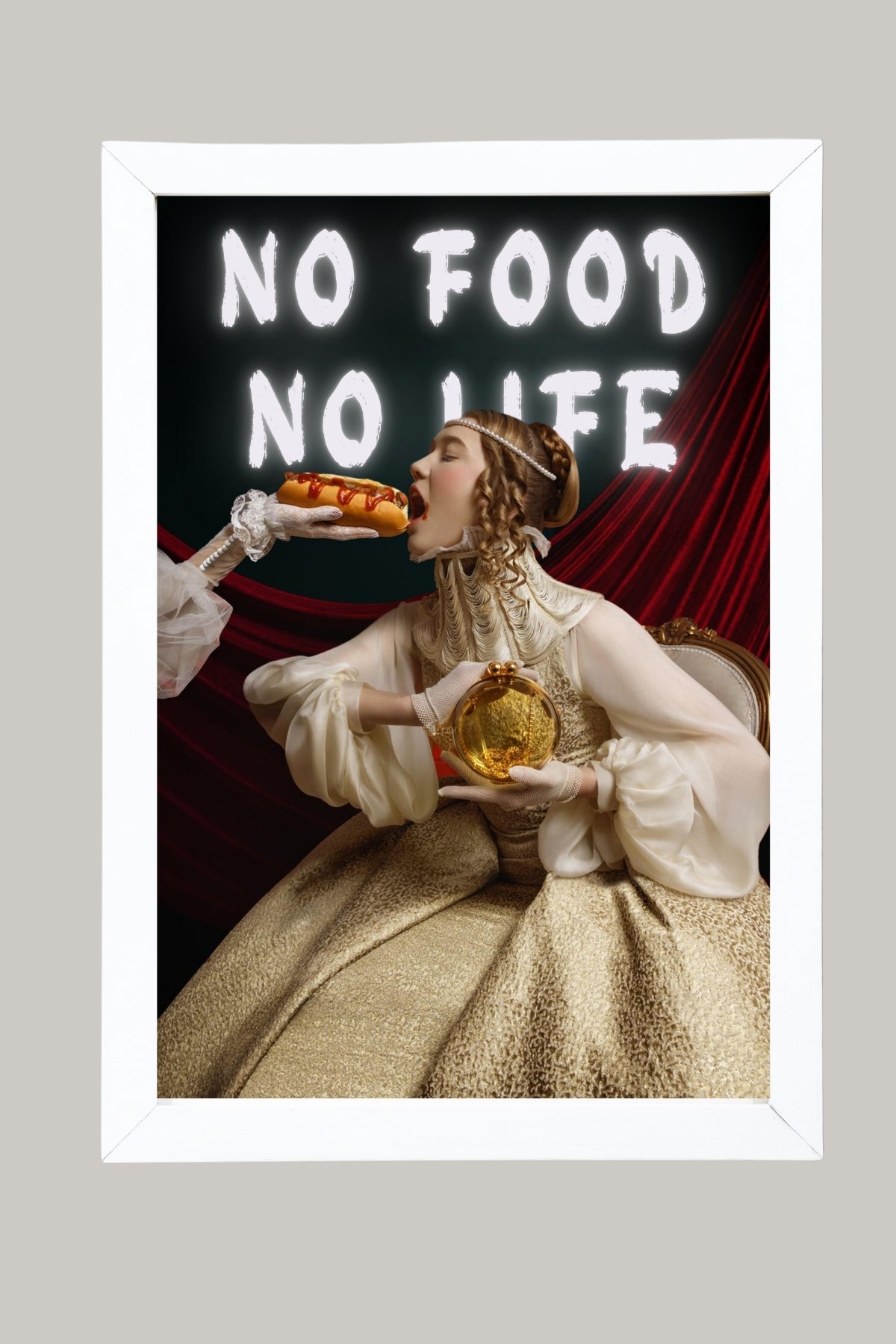 No Food No Life Wall Art Print — Funny Food Lover Quote Poster