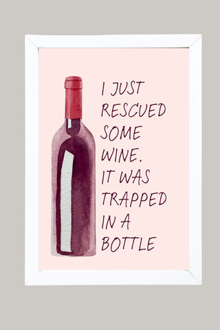 Wine Rescuer's Creed Wall Art Print — Funny Wine Lover Quote Poster