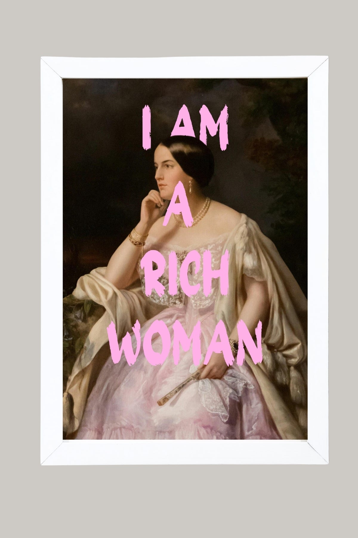 I Am Rich Woman Wall Art Print — Abundance Manifestation Quote Poster