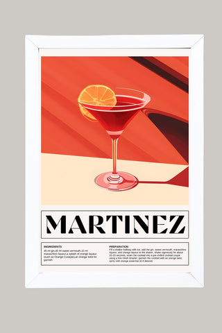 Martinez Wall Art Print — Vintage Pre-Prohibition Cocktail Poster