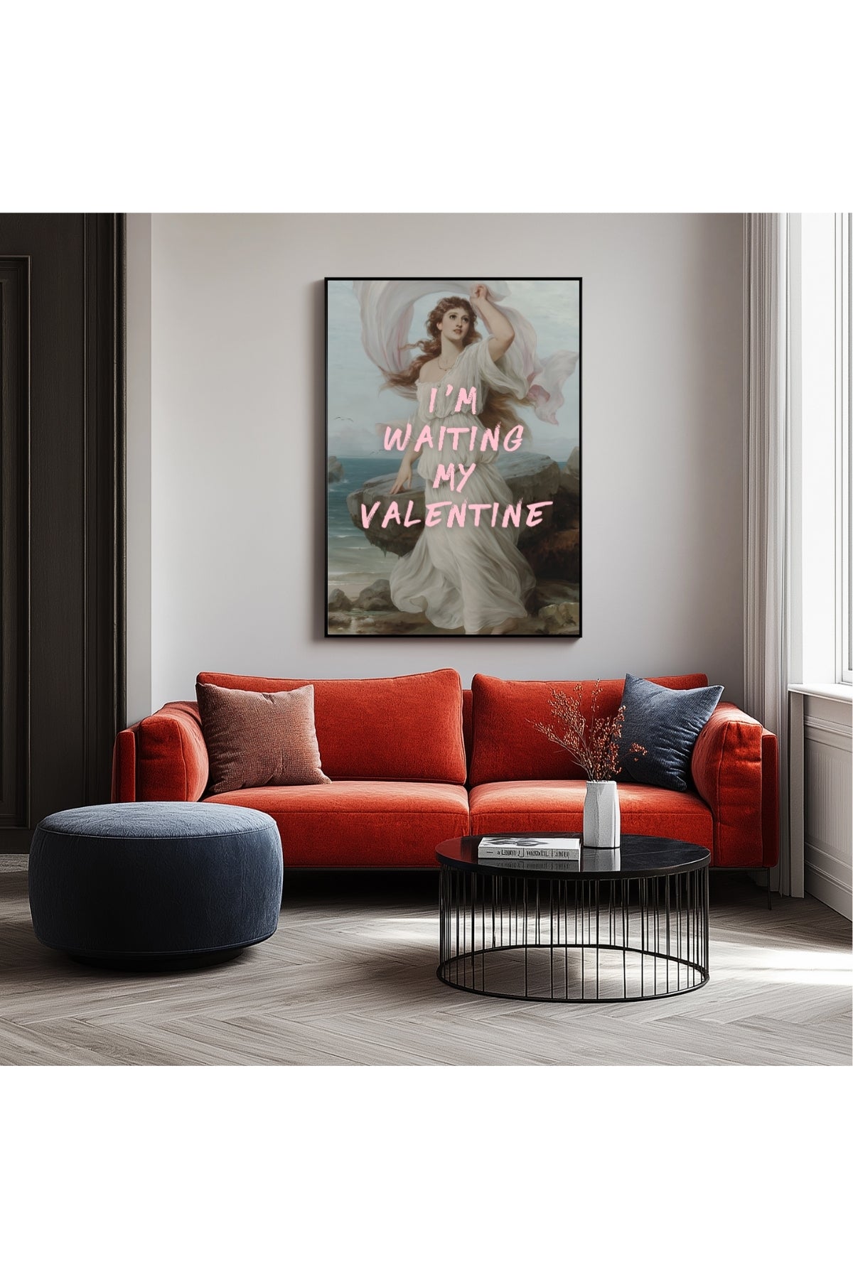 I'm Waiting My Valentine Wall Art Print — Romantic Love Quote Poster