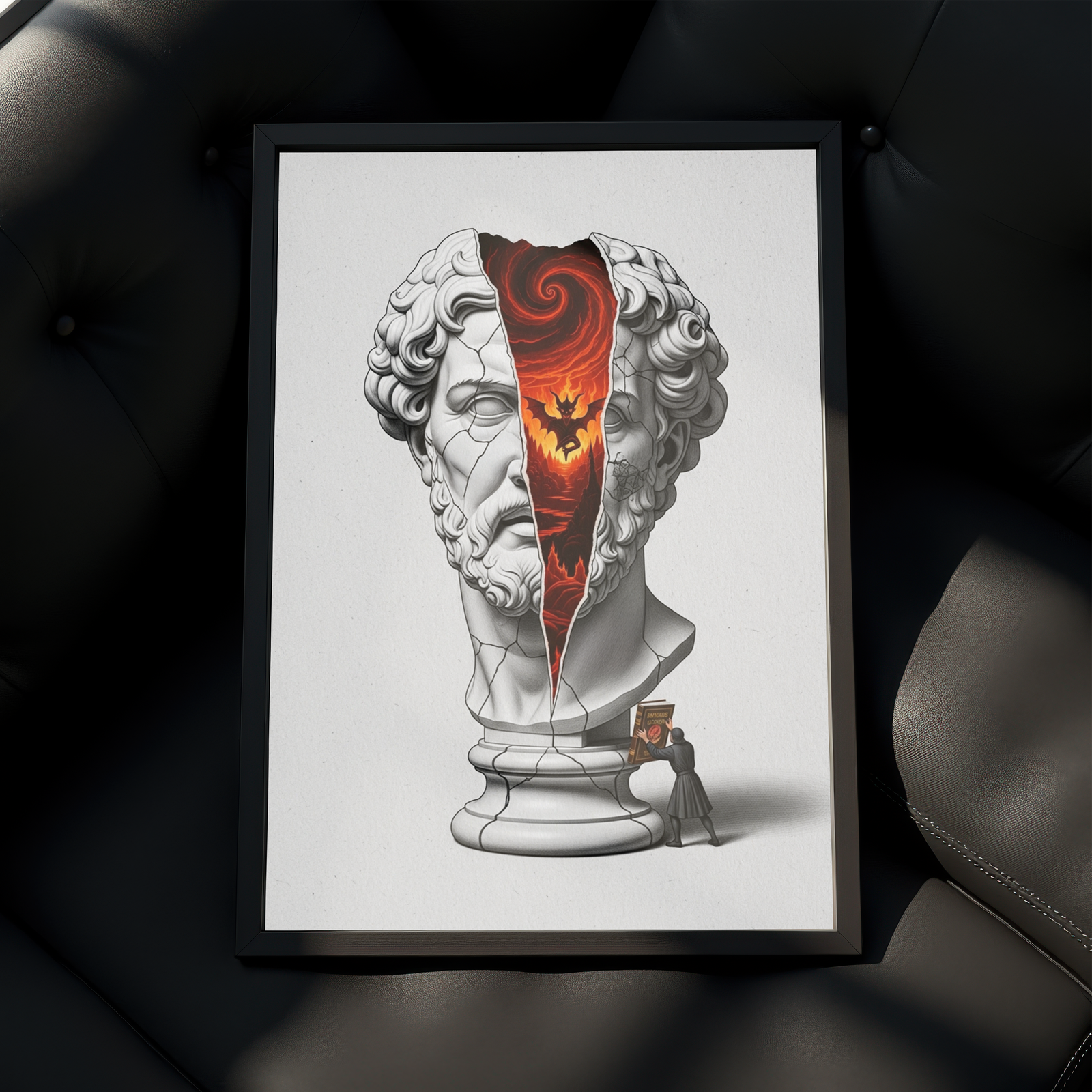 Inferno — Surreal Zeus Bust Wall Art Print