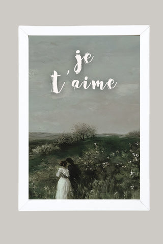 Je T'aime Wall Art Print — French Love Quote Poster