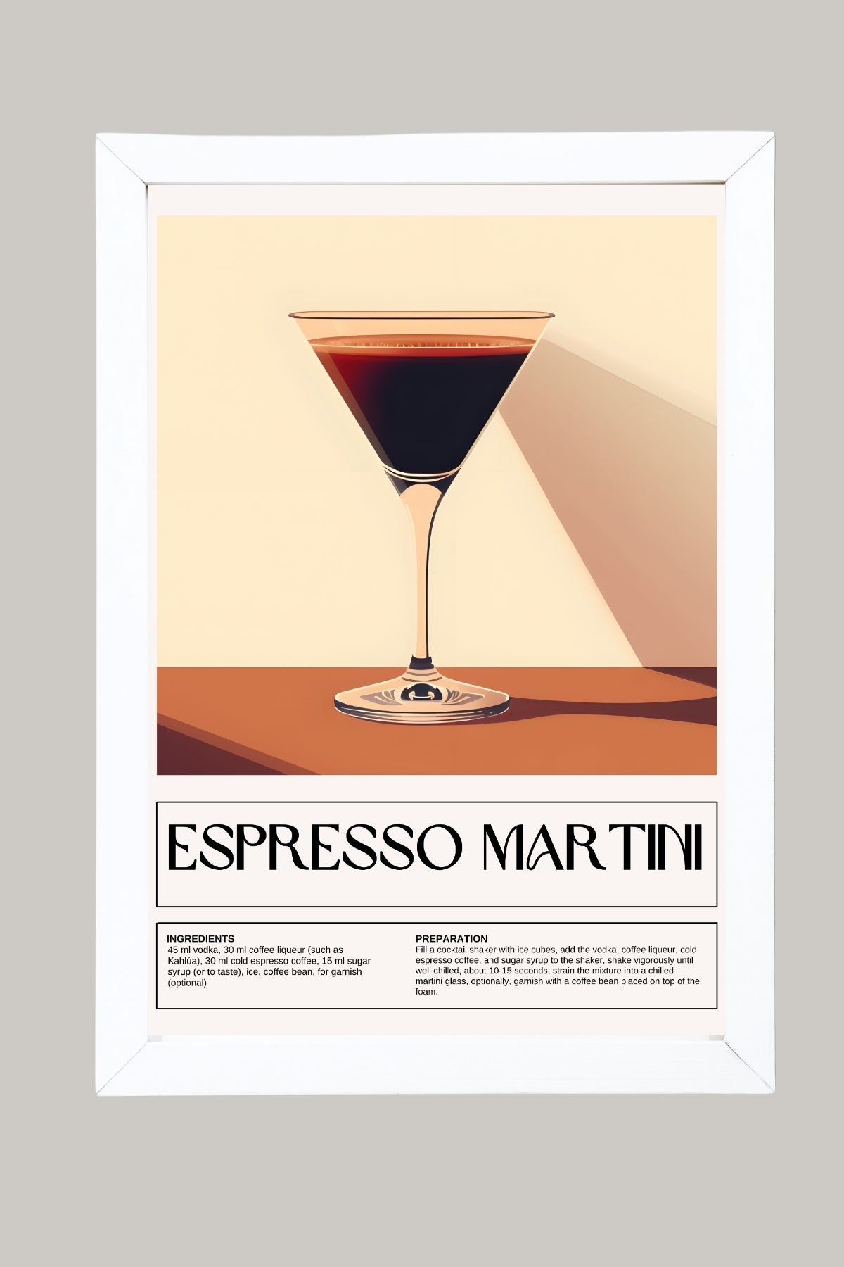 Espresso Martini Wall Art Print — Coffee Cocktail Poster