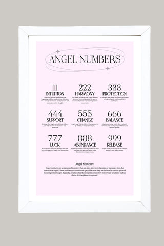 Angel Numbers Wall Art Print — 111 222 333 Manifestation Poster