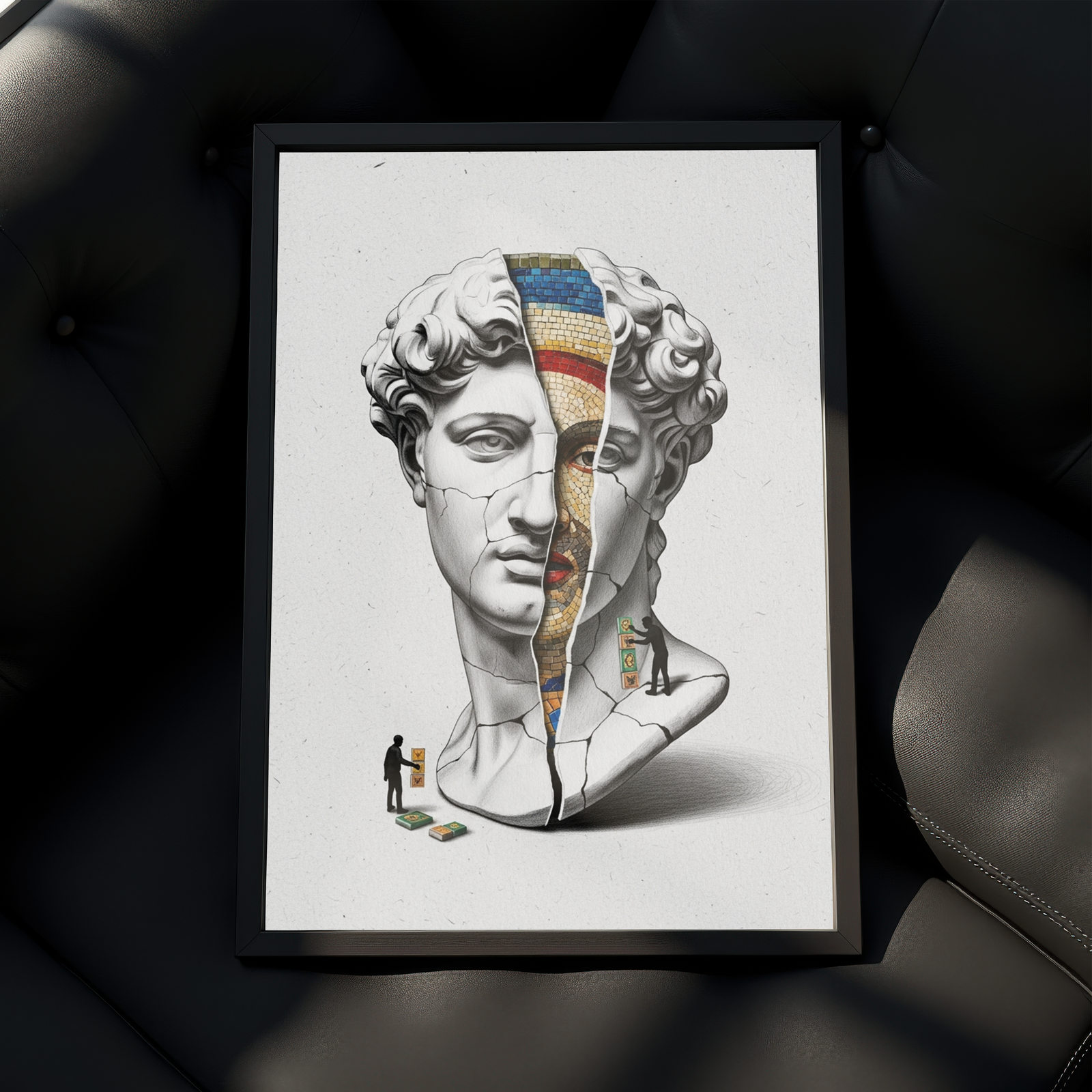 Mosaic — Surreal David Bust Wall Art Print