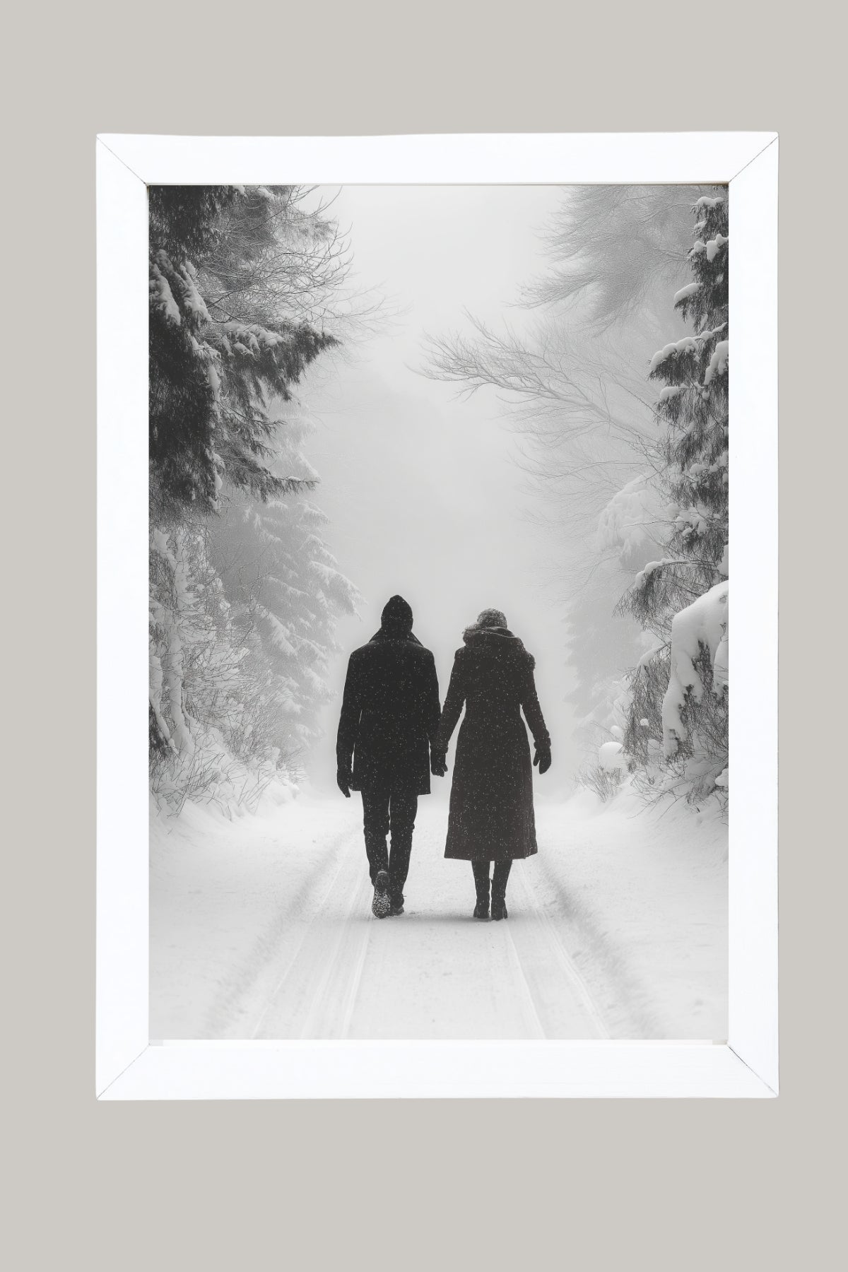 Frosted Love Wall Art Print — Winter Romance Poster