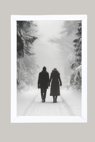 Frosted Love Wall Art Print — Winter Romance Poster