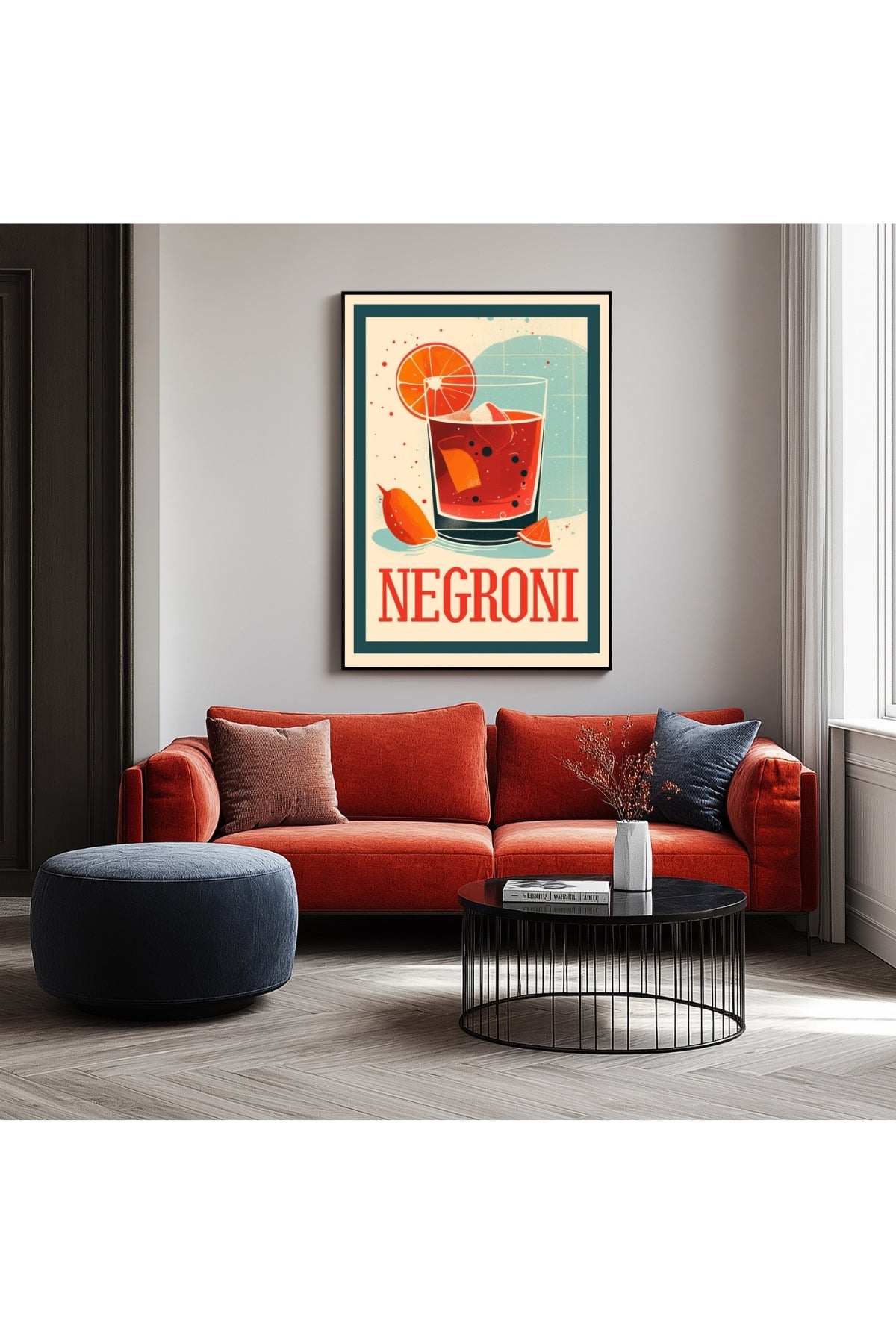 The Negroni Wall Art Print — Italian Bitter Classic Cocktail Poster