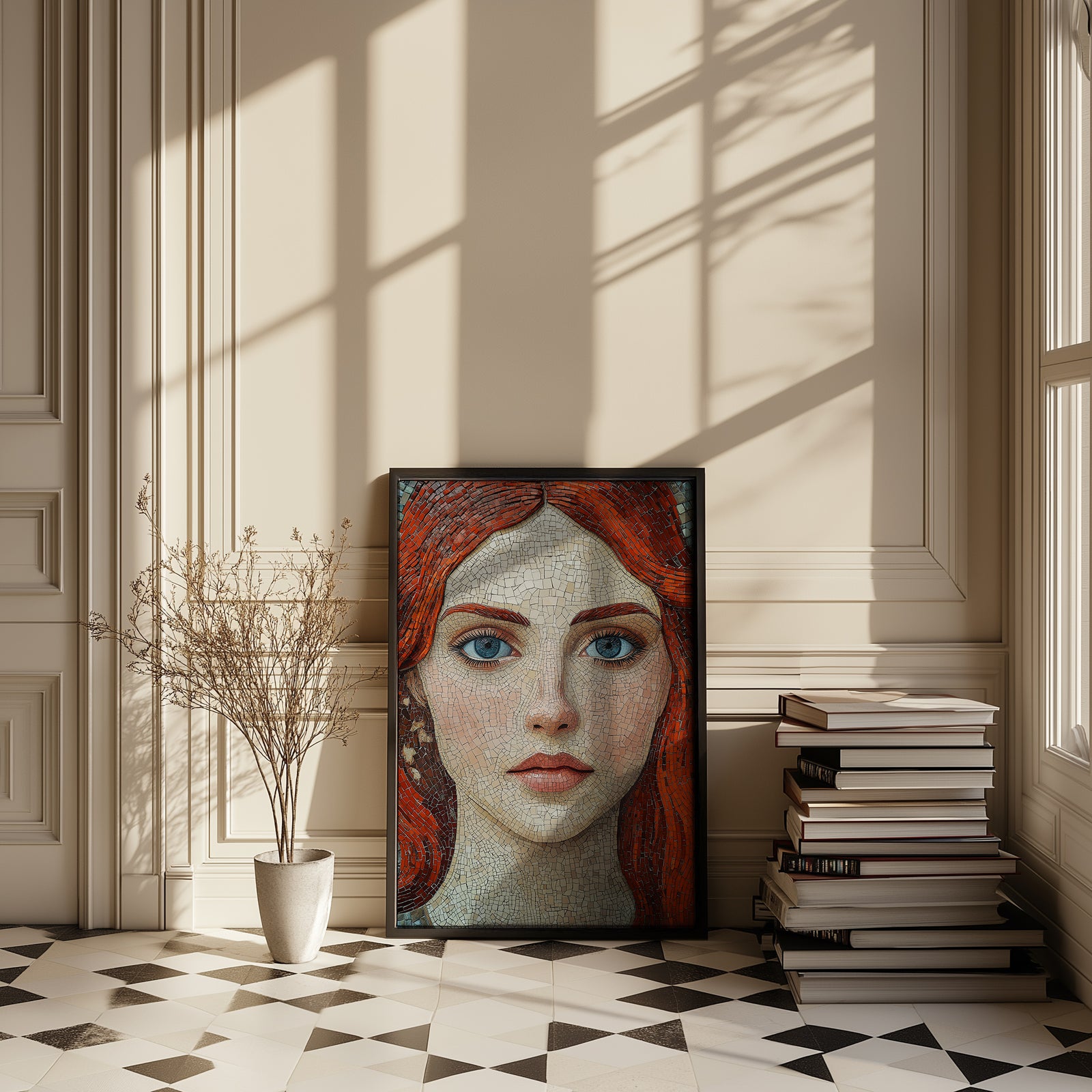 Stone and Stare Wall Art Print — Mosaic Portrait Poster