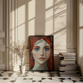 Stone and Stare Wall Art Print — Mosaic Portrait Poster