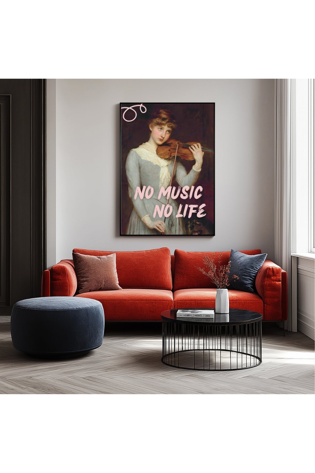 No Music No Life Wall Art Print — Music Lover Quote Poster
