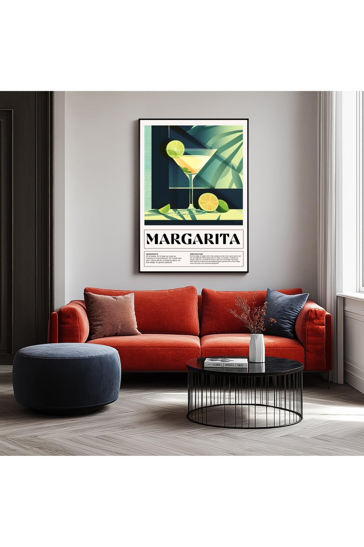 Margarita Wall Art Print — Classic Tequila Cocktail Poster