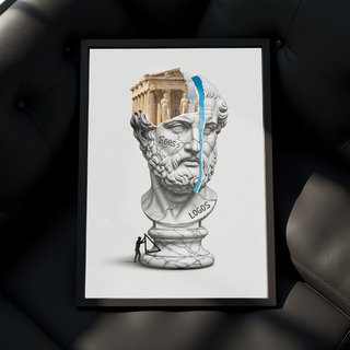 Logos Parthenon — Surreal Philosopher Bust Wall Art Print