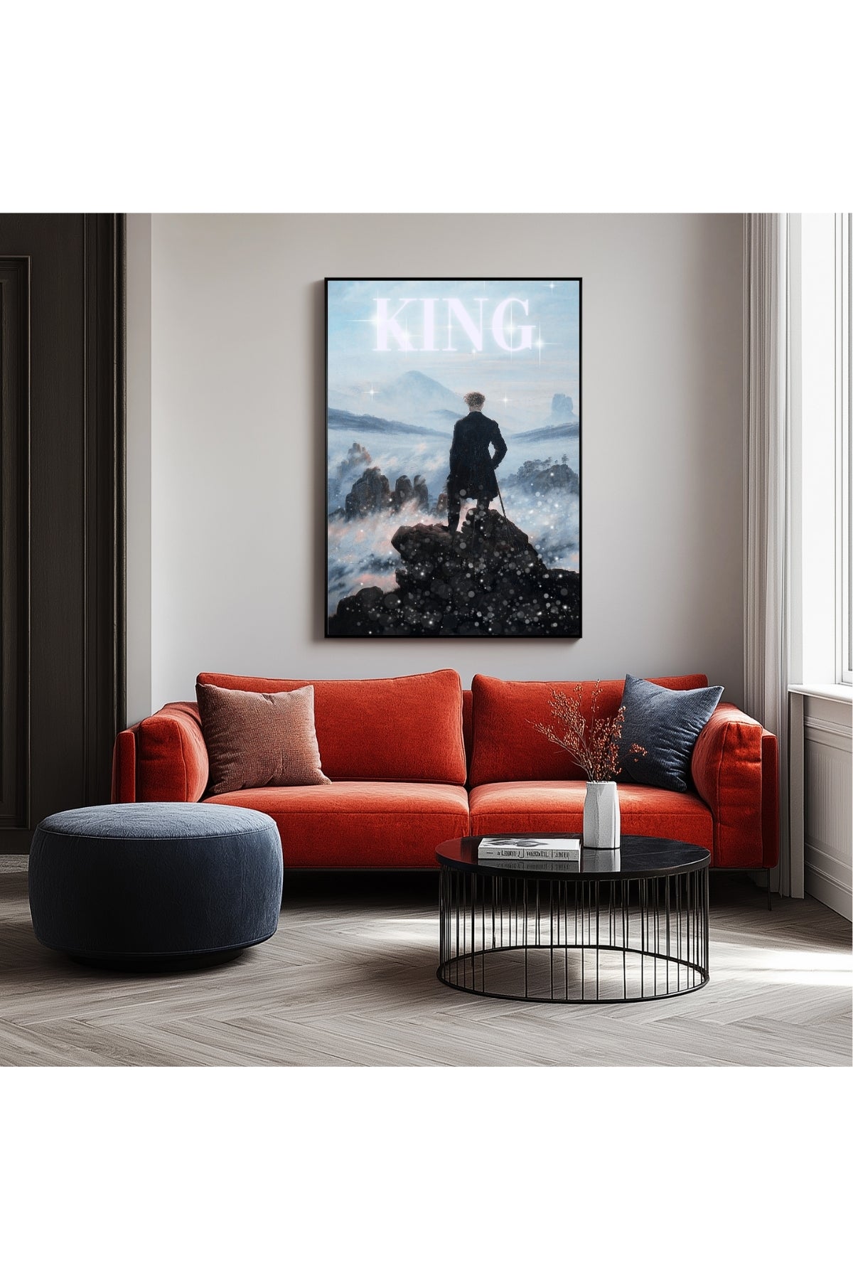 The King Wall Art Print — Bold Royal Quote Poster